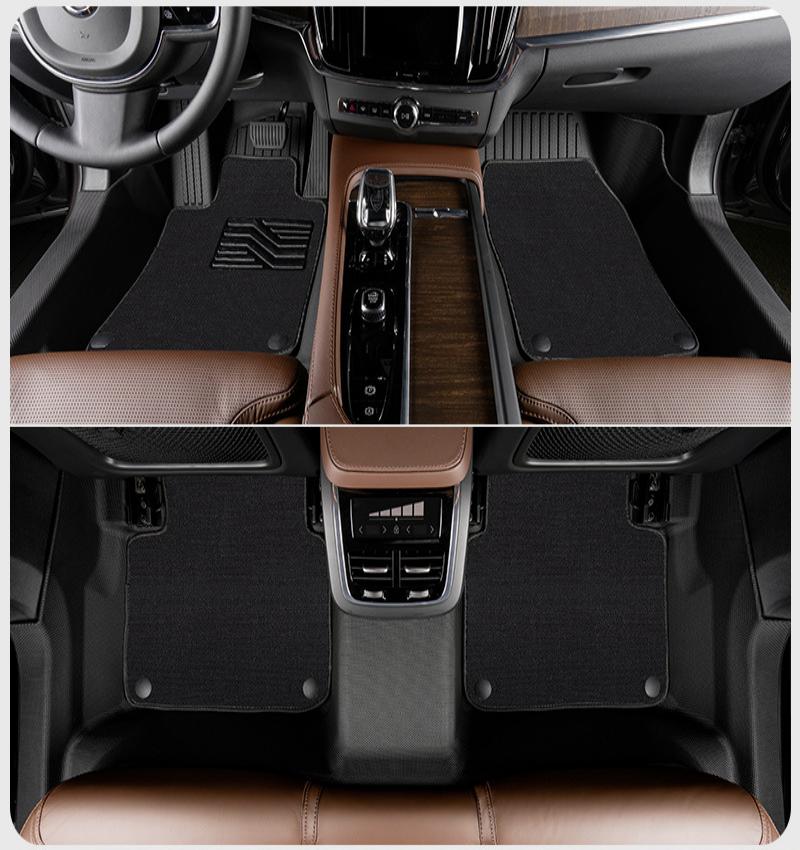 tpe +black chenille floor mats