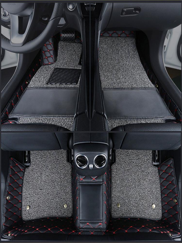 napp leather with silk ring floor mats